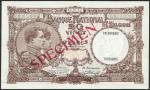 Banque Nationale, Belgium, specimen 20 francs, ND (ca 1926), serial number 0000 Z 0000, brown, King 