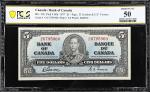CANADA. Bank of Canada. 5 Dollars, 1937. BC-23b. PCGS Banknote About Uncirculated 50.