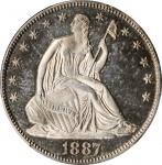 1887 Liberty Seated Half Dollar. Proof-64 Cameo (PCGS). CAC.