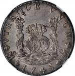 MEXICO. 8 Reales, 1745-Mo MF. Mexico City Mint. Philip V. NGC MS-61.