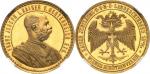 AUTRICHEFrançois-Joseph Ier (1848-1916). Médaille d’or au poids de 4 ducats, pour le 40e jubilé de l