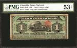 COLOMBIA. Banco Nacional - Overprinted on Banco Internacional. 1 Peso. 1899. P-S646. PMG About Uncir