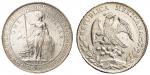 1883年墨西哥“鹰洋”、1898年香港“站洋”壹圆银币各一枚，近未使用至完全未使用品