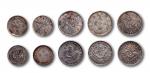 1899-1914年吉林省等四省造壹角及贰角银币一组五枚 美品-极美品