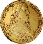 MEXICO. 8 Escudos, 1809-MO HJ. Mexico City Mint. Ferdinand VII. NGC EF-40.