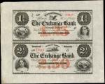 Edwards County, Illinois. The Exchange Bank. November 5, 1862. Uncut Pair $1.25-$2.50. Choice About 