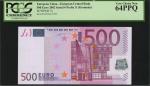 EUROPEAN UNION. European Central Bank. 500 Euro, 2002. P-7x. PCGS Currency Very Choice New 64 PPQ.