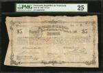VENEZUELA. Republica de Venezuela. 5 Pesos, 1860. P-20. PMG Very Fine 25.