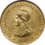 BRAZIL. 20000 Reis, 1897. Rio de Janeiro Mint. NGC MS-61.