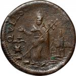 Undated (ca. 1652-1674) St. Patrick Farthing. Martin 9b.1-Fc.8, W-11500. Rarity-7. Copper. Annulets 