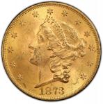 1873 Liberty Head Double Eagle. Open 3. MS-63+ (PCGS). CAC.