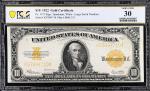 Fr. 1173. 1922 $10 Gold Certificate. PCGS Banknote Very Fine 30.