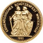 SWITZERLAND. 1,000 Franc, 1990. NGC PROOF-68.