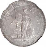 1910/00-B年英国贸易银元站洋壹圆银币。孟买铸币厂。 GREAT BRITAIN. Trade Dollar, 1910/00-B. Bombay Mint. NGC AU-58.