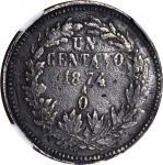 MEXICO. Centavo, 1874-Oa. Oaxaca Mint. NGC VF Details--Scratches.