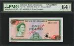 JAMAICA. Bank of Jamaica. 1 Pound, 1960 (ND 1961). P-51s. Specimen. PMG Choice Uncirculated 64 Net. 