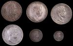 ITALY. Sardinia. Sextet of Silver Issues (6 Pieces), 1831-36. Carlo Alberto. Grade Range: FINE to VE