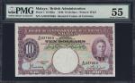 1940年马来亚货币发行局拾圆。MALAYA. Board of Commissioners of Currency Malaya. 10 Dollars, 1940. P-1. KNB5a. PMG