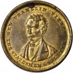 1852 Franklin Pierce. DeWitt-FP 1852-4. Brass. Reeded edge. 27.9 mm. About Uncirculated.