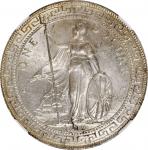 1912-B年英国贸易银元站洋壹圆银币。孟买铸币厂。 GREAT BRITAIN. Trade Dollar, 1912-B. Bombay Mint. NGC MS-63.