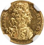 SWEDEN. 1/4 Ducat, 1700. Stockholm Mint. Karl XII (1697-1718). NGC MS-63.