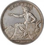 SWITZERLAND. 5 Francs, 1851-A. Paris Mint. PCGS Genuine--Cleaned, AU Details Gold Shield.