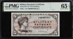 Military Payment Certificate. Series 691. $5. PMG Gem Uncirculated 65 EPQ.