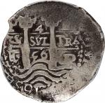 BOLIVIA. Cob 4 Reales, 1656-P. Potosi Mint, Assayer Antonia de Ergueta (E). Philip IV. PCGS Genuine-