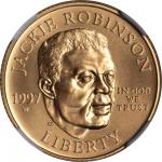 1997-W Jackie Robinson Gold $5. MS-70 (NGC).