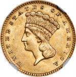 1862 Gold Dollar. MS-63 (NGC).