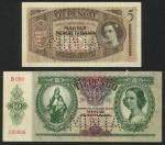 Hungarian National Bank, specimen 10 pengo, 1936, red serial number B000-000000, green and purple, g