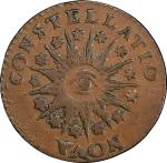 1785 Nova Constellatio Copper. Crosby 3-B, W-1895. Rarity-2. CONSTELLATIO, Pointed Rays. AU-58 (PCGS