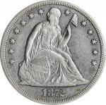 1872-CC Liberty Seated Silver Dollar. OC-1, the only known dies. Rarity-3+. EF-40 (PCGS).