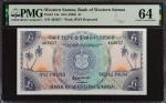 WESTERN SAMOA. Bank of Western Samoa. 1 Pound, ND (1963). P-14a. PMG Choice Uncirculated 64.