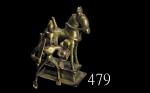 18-19世纪西亚地区铜质骑士像18 - 19th Centuries Western Asia region bronze Horse & Rider statuette, 120mm in hei