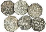 Assam, Gaurinatha Simha (1780-95), octagonal Rupees (6), Sk. 1716, die variants, legends as previous