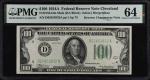 Lot of (3). Fr. 2152a-D & 2153-Dm. 1934-34A $100 Federal Reserve Notes. Cleveland. PMG Choice Uncirc