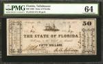 Tallahassee, Florida. State of Florida. Jan. 1, 1865. $50. Choice Uncirculated 64.