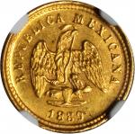 MEXICO. Peso, 1889-CnM. NGC MS-64.
