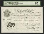 GREAT BRITAIN. Bank of England. 5 Pounds, 1949-55. P-344. PMG Gem Uncirculated 65 EPQ.