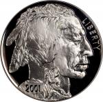 2001-P American Buffalo Silver Dollar. Proof-70 Deep Cameo (ICG).