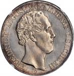 GERMANY. Saxony. 2 Talers, 1839-G. Dresden Mint. NGC MS-64.