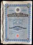 Banque Franco-Asiatique, a group of 23 certificates for 500 franc B shares, 1928, blue, with coupons