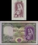 Portugal, Banco de Portugal, 1000 escudos, 14.1.1956, serial number H 11334, Ch.8, green-grey and vi
