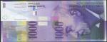 Schweizerische Nationalbank, 1000 francs, 1996, prefix 96A, violet, Burckhardt low centre (Pick 74a)