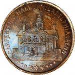1774 (ca. 1858) Sages Historical Tokens -- No. 4, Carpenters Hall, Philadelphia, Penn. Restrike. Bow