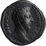 DIVUS MARCUS AURELIUS, Died A.D. 180. AE Sestertius, Rome Mint, Struck under Commodus, A.D. 180. NGC