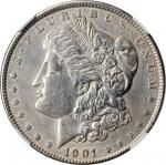 1901 Morgan Silver Dollar. AU Details--Cleaned (NGC).