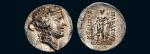公元前2-1世纪古希腊酒神头像四德拉克马银币