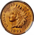 1891 Indian Cent. MS-65+ RD (PCGS). CAC.